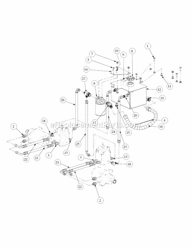 Hydro Pump Assembly Diagram and Parts List for M48-KW 53CB5DAV750 Cub Cadet Sprayer